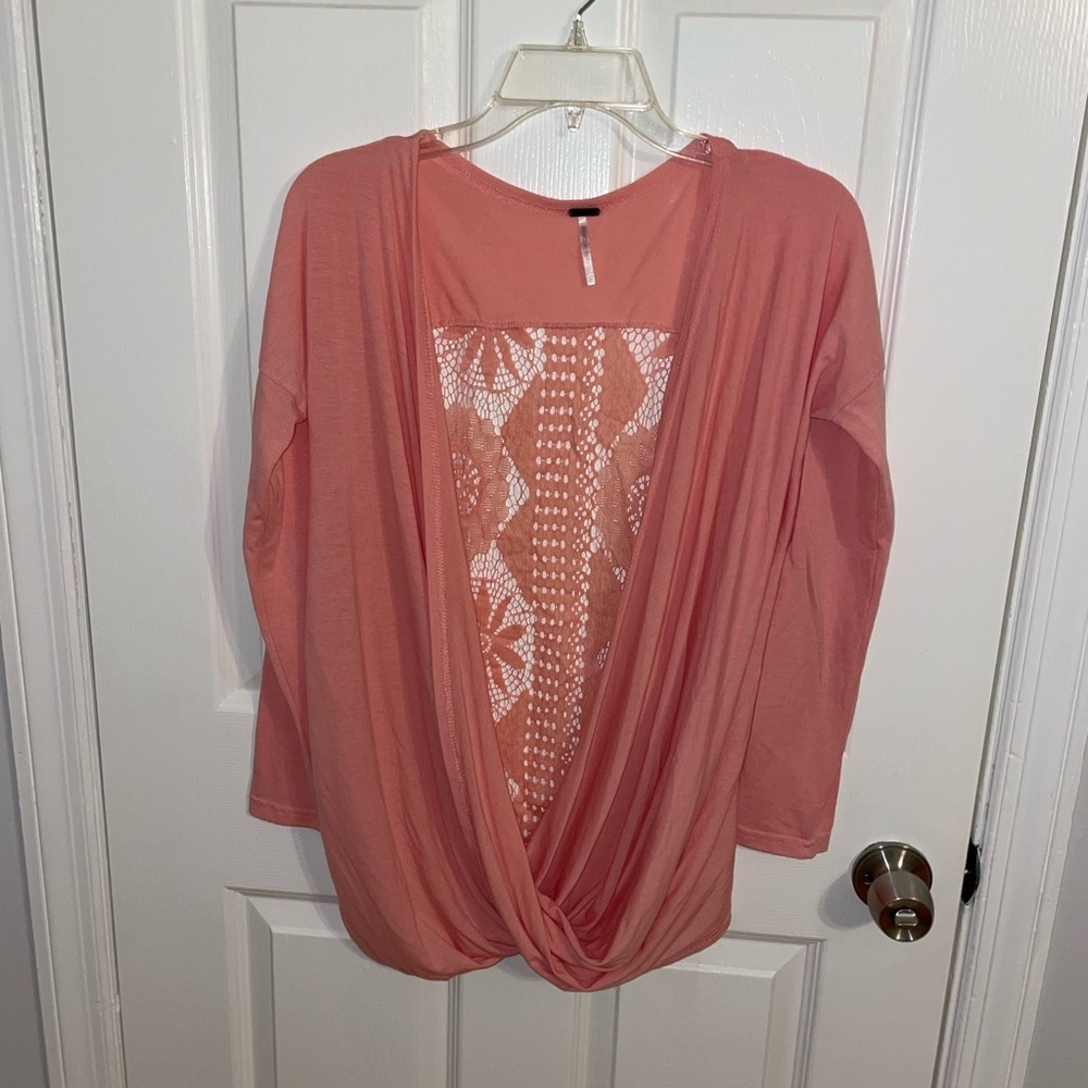 Light pink Joyce Leslie crochet back top